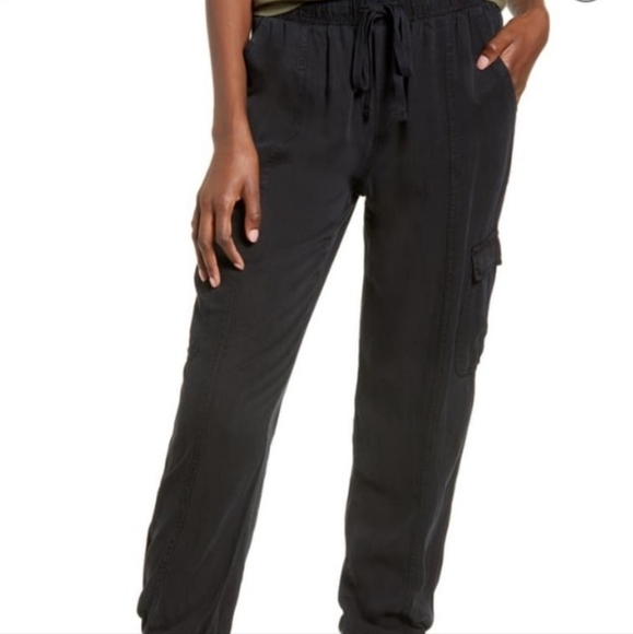 Thread & Supply Black Lightweight Pull On Cargo Pocket Jogger Pant Women's XXS - Picture 3 of 12